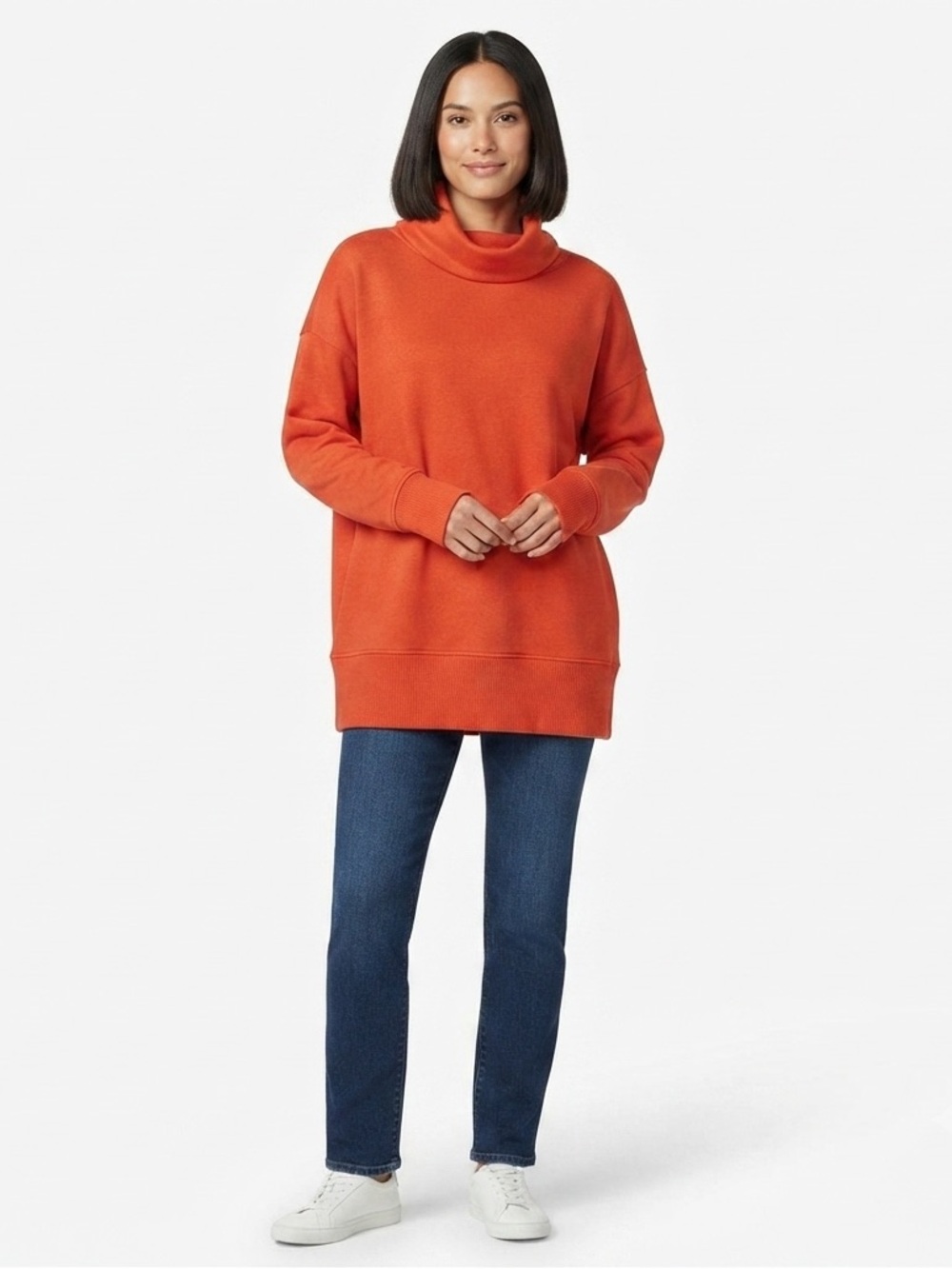 Talbots Women’s Bold Orange Cow Neck Top
